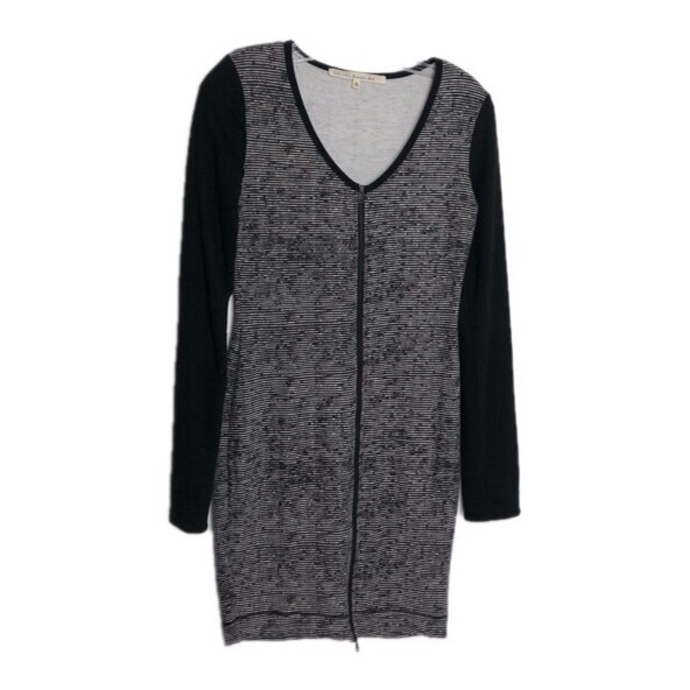 Rachel Rachel Roy Black White Zipper Tunic Dress M